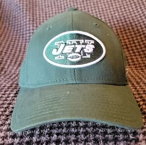 New York Jets Fitted Cap - Green Reebok Onfield, OSFM, Heritage Logo, Exc. Cond.